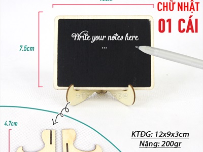 Bảng đen viết phấn mini để bàn có giá đỡ [1 mặt - tháo lắp] BANGDEN-17